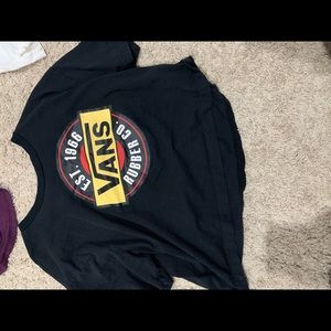 wide, slightly cropped vans t shirt